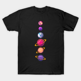 The Awesome Colorful Planets Of Solar System Funny Astronomy T-Shirt